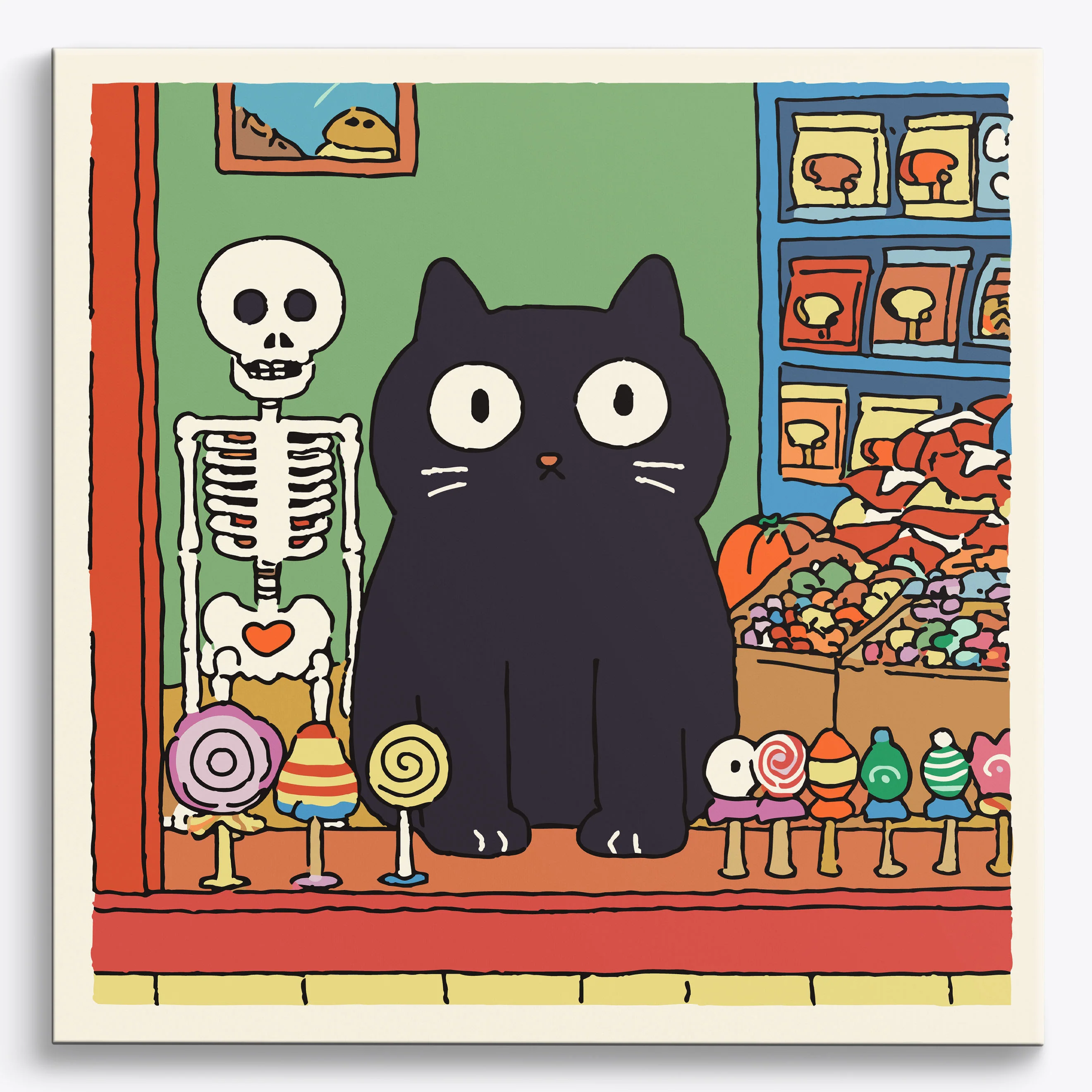 Cat & Skeleton