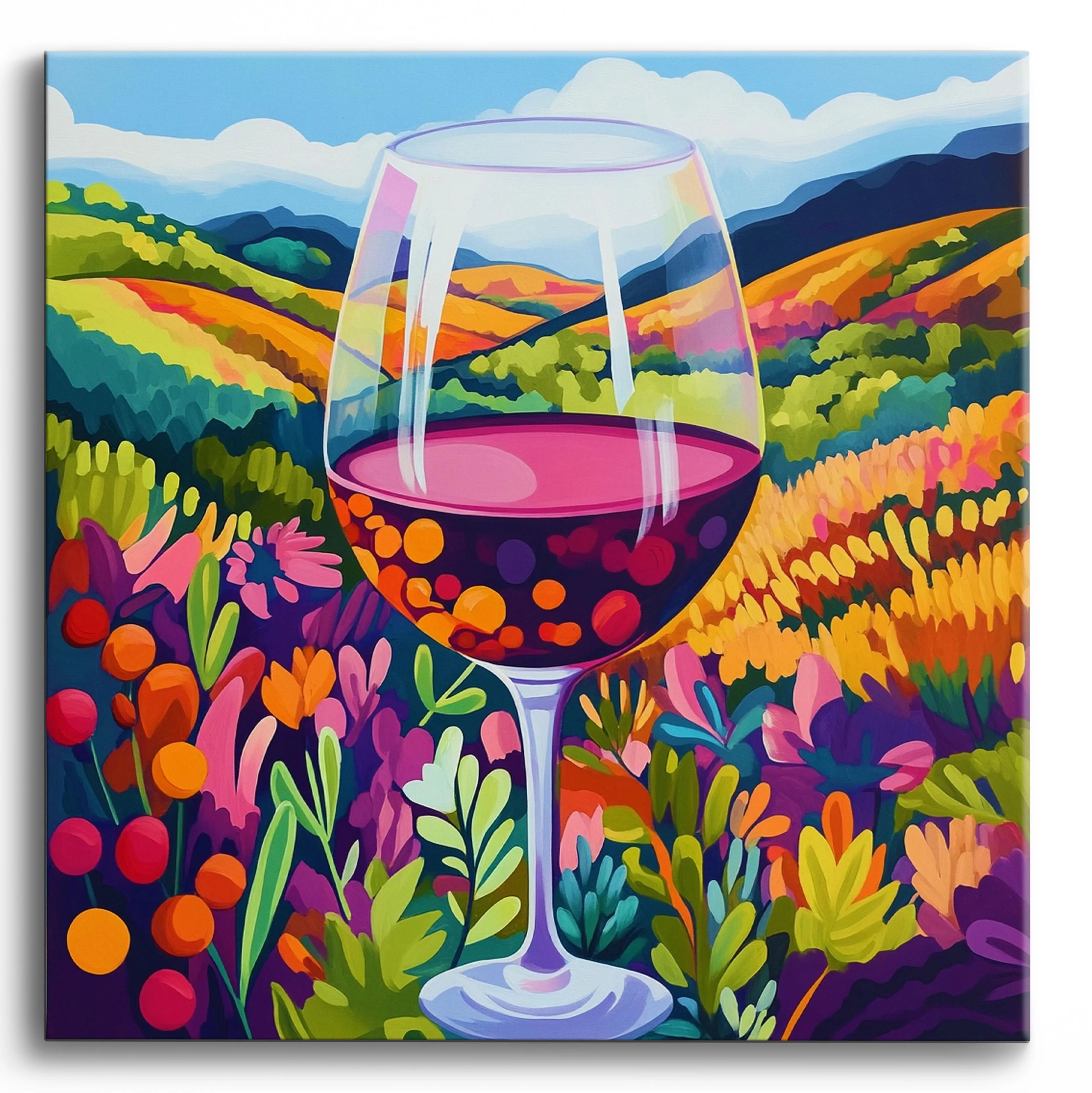 Colorful Vineyard Glass