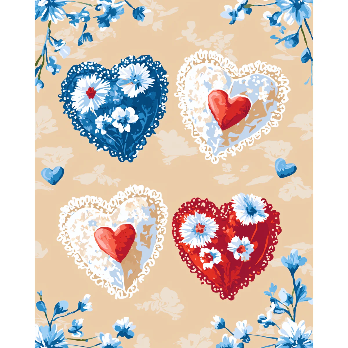 Delicate Lace Hearts - Image 2