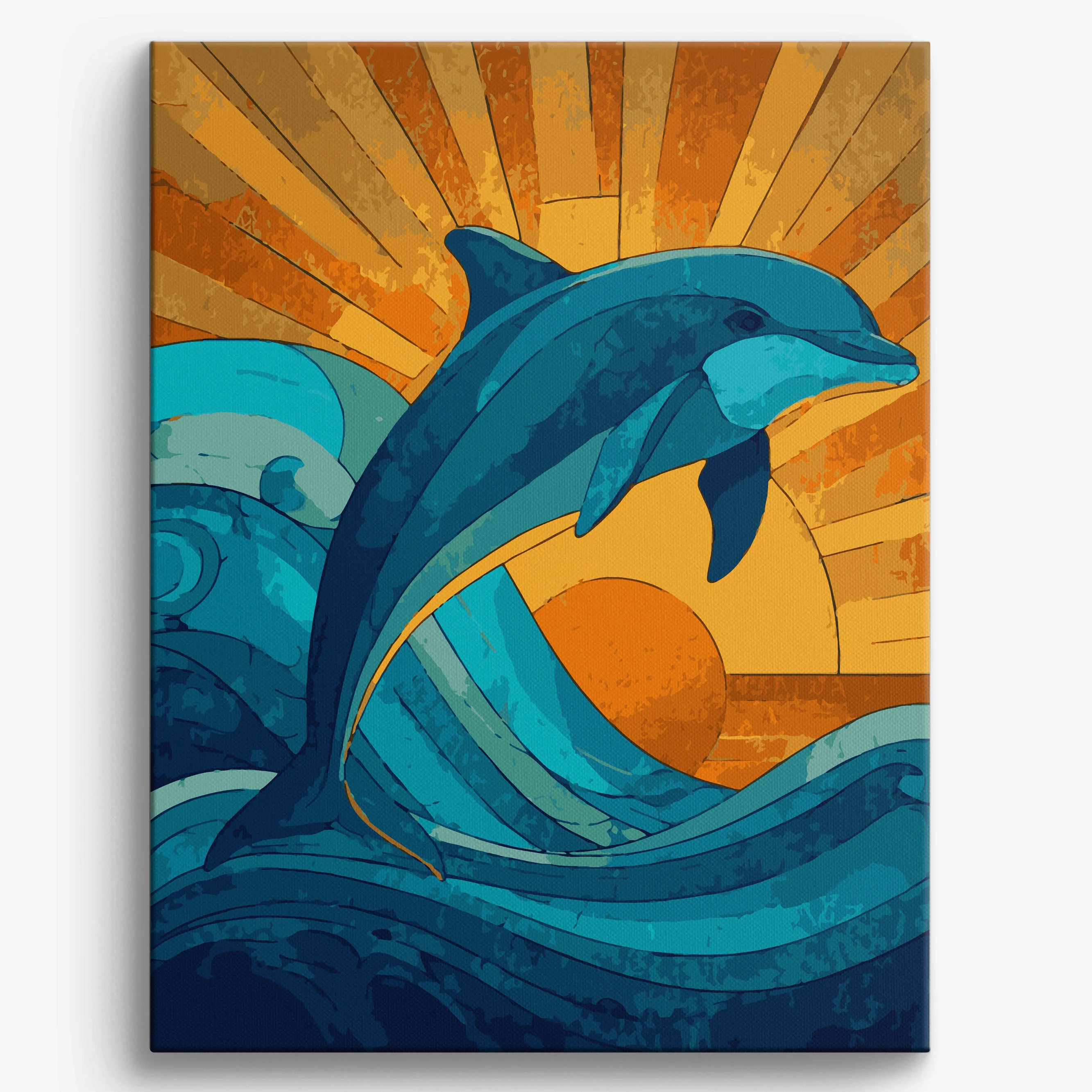 Glass Sunset Dolphin