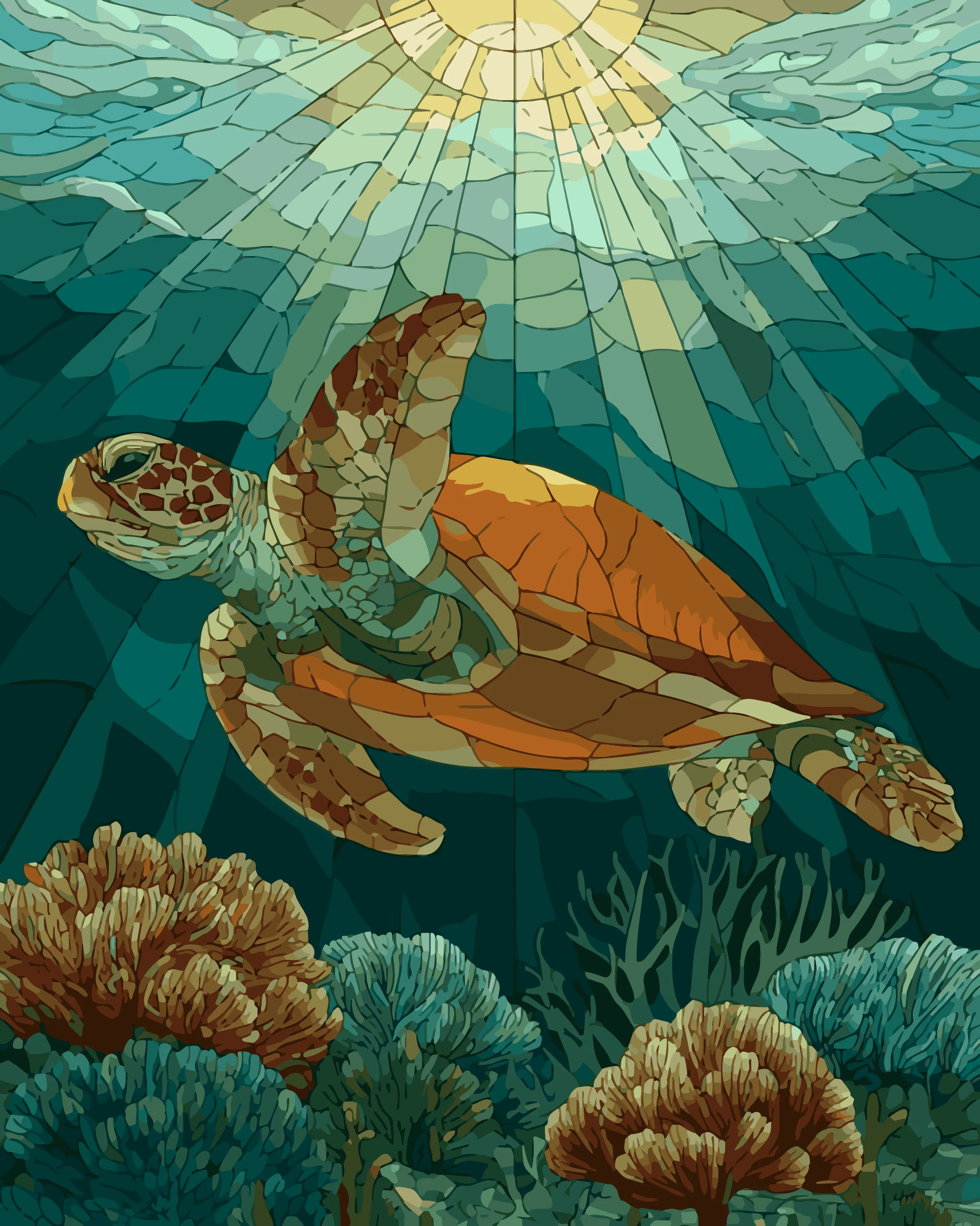 Stained Sea Turtle - Image 3