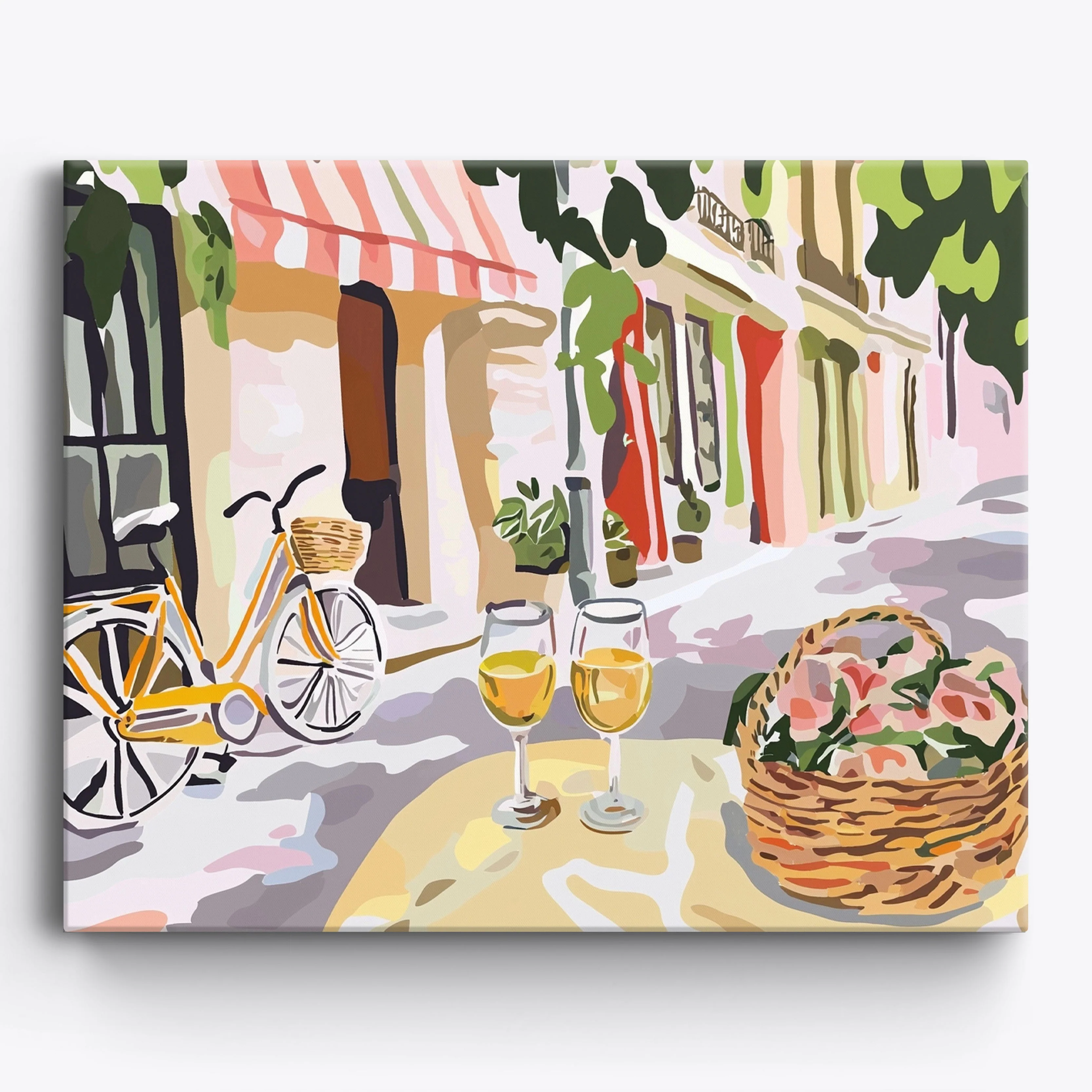 Pastel Bistro Scene