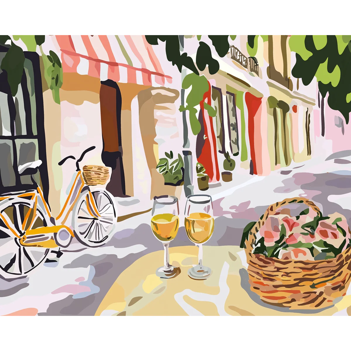 Pastel Bistro Scene - Image 2
