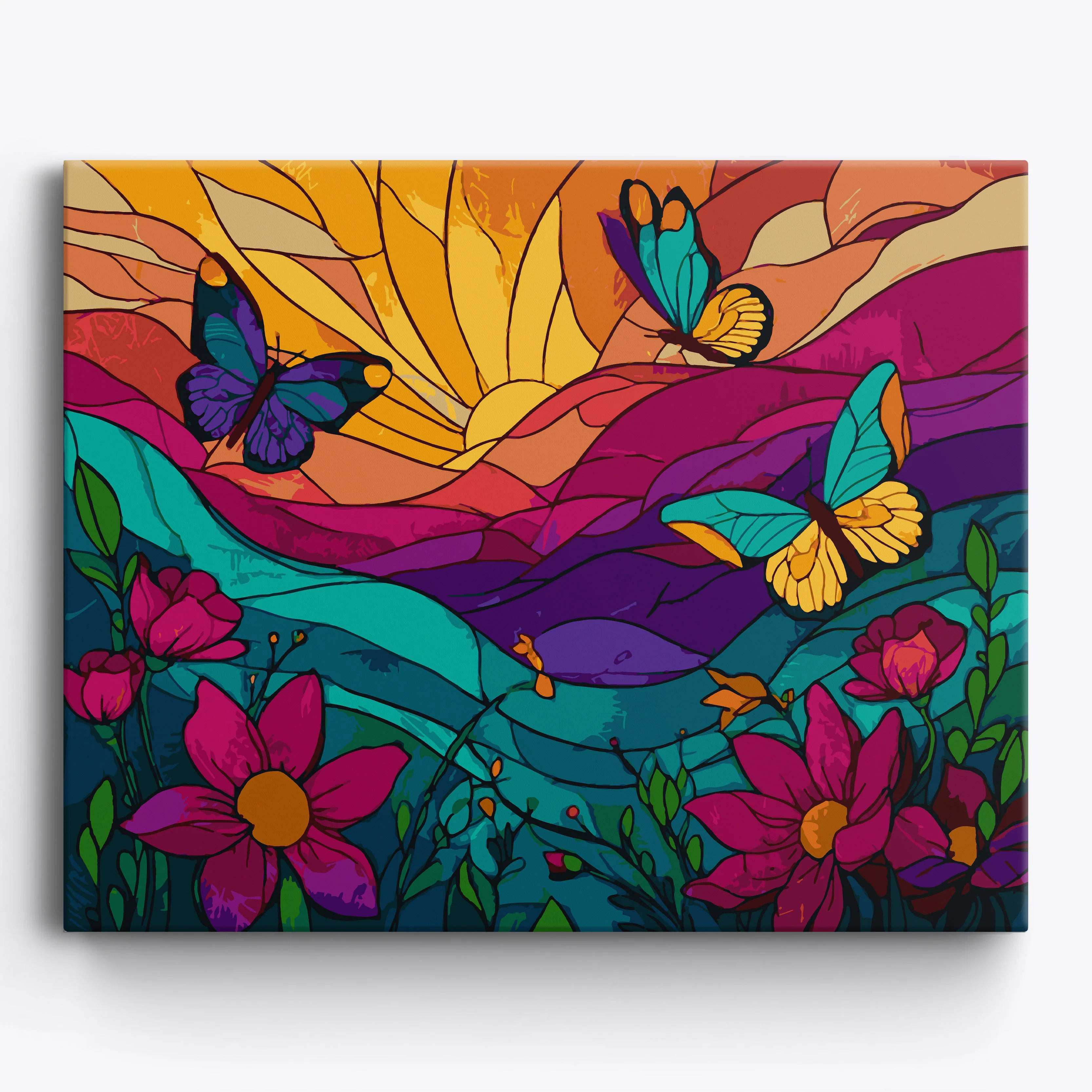 Stainedglass Butterfly Flowers - Image 2