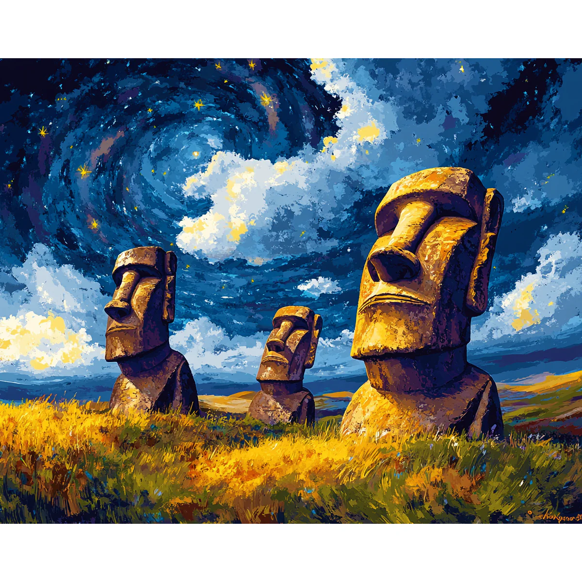 Starry Moai Night - Image 2