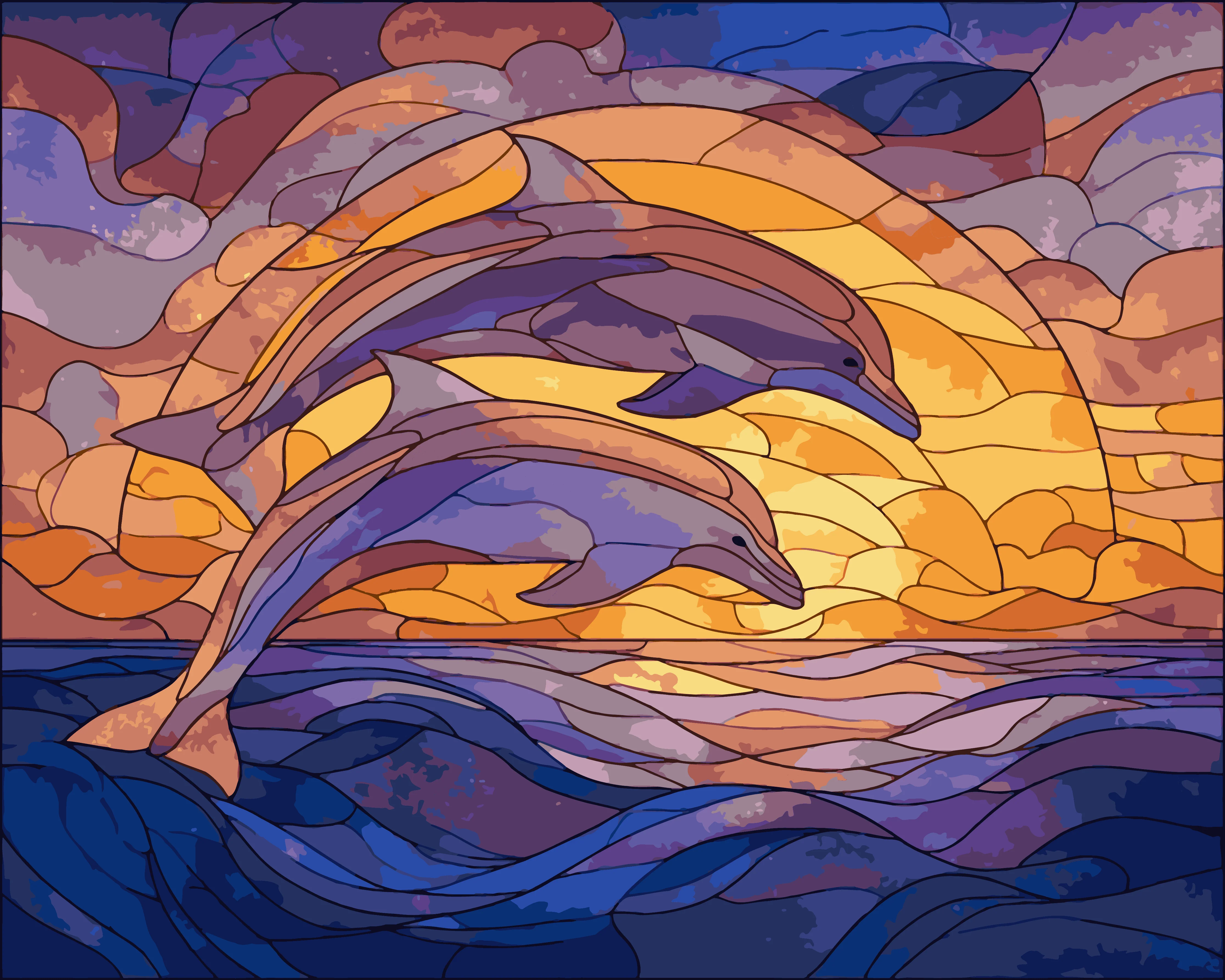 Sunset Dolphins - Image 3