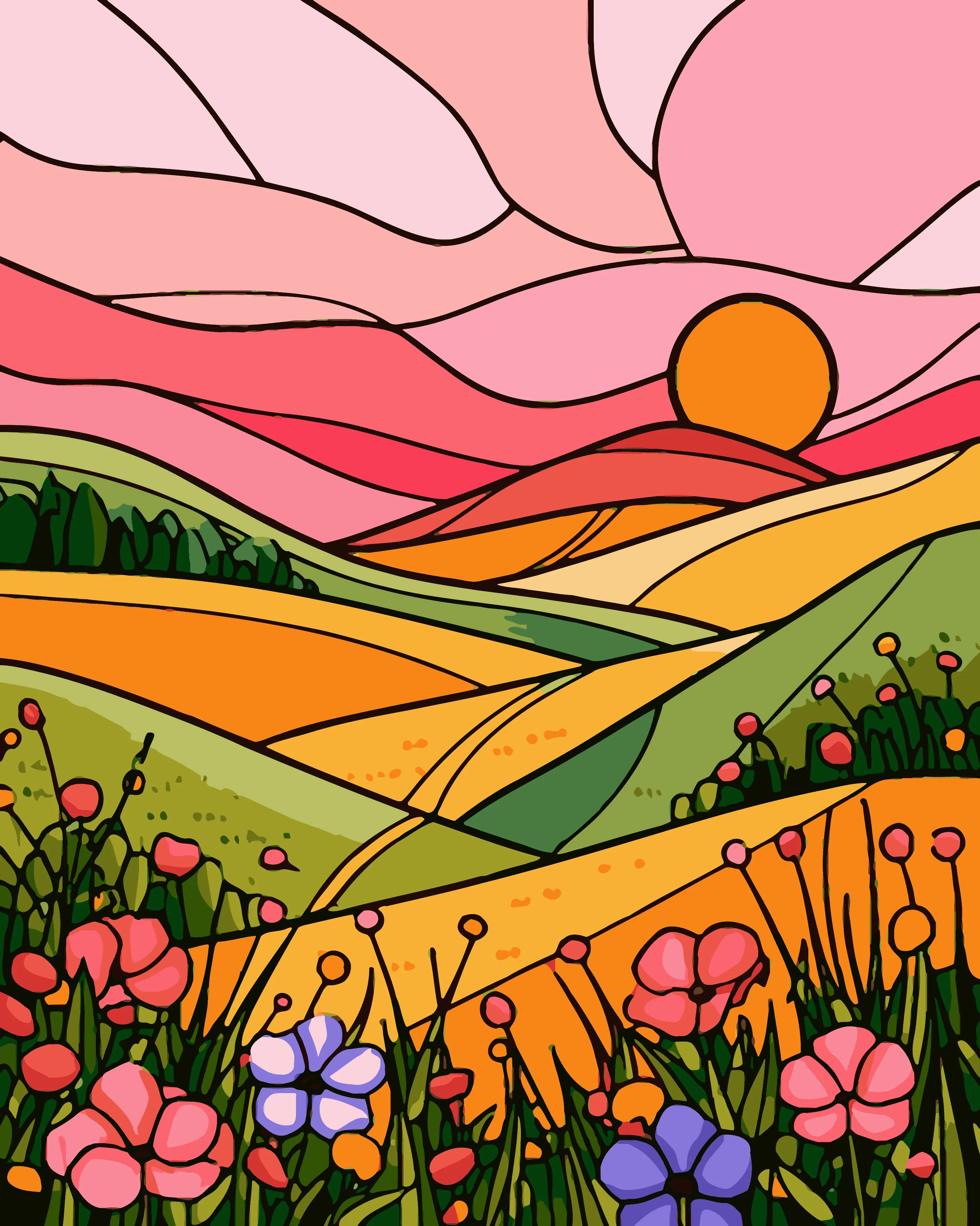 Abstract Pink Sunset - Image 3