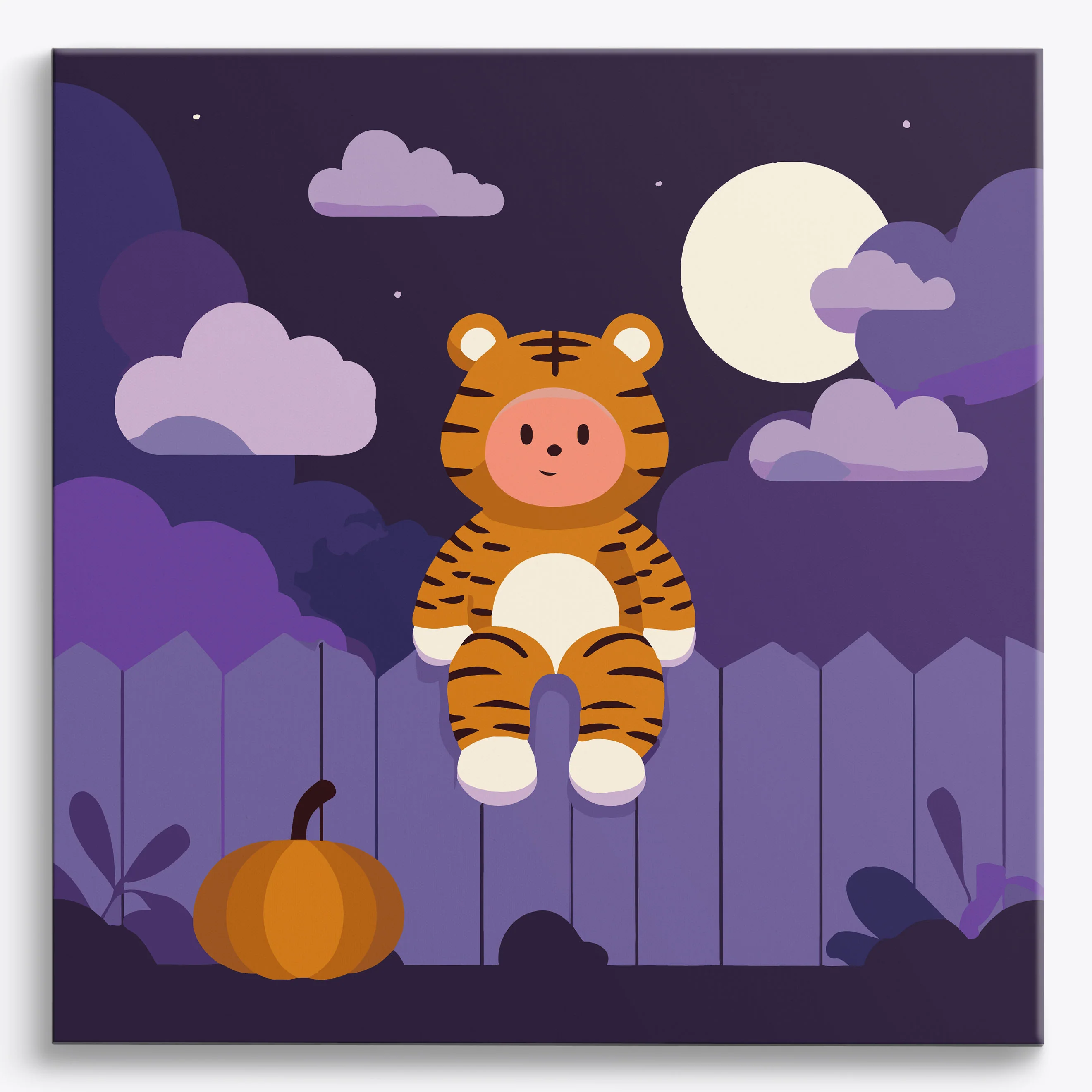 Tiger's Moonlit Night