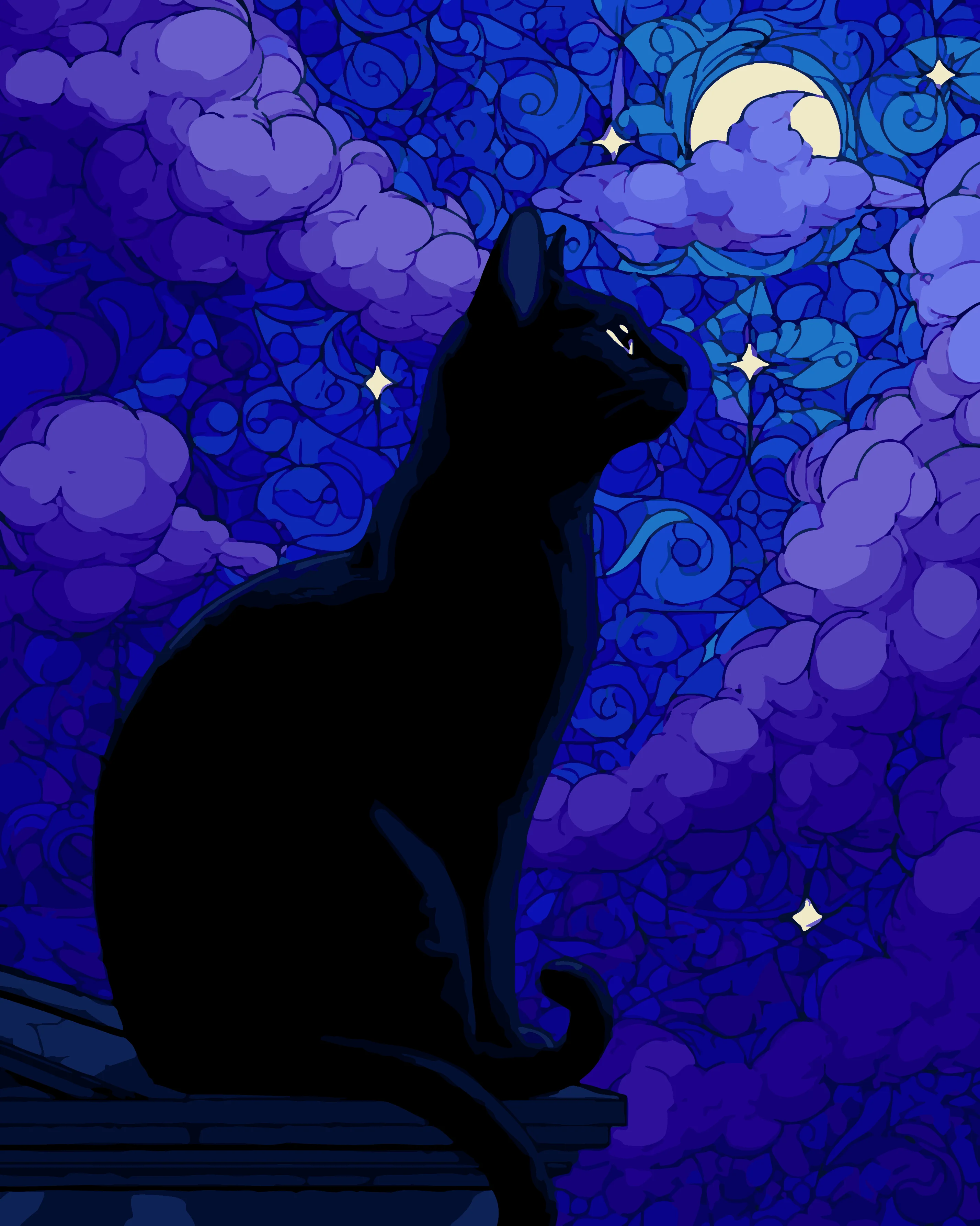 Midnight Cat Mosaic - Image 3